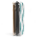 Splattered Teal Watercolor Feathers iPhone 6/6s or 6/6s Plus 2-Piece Hybrid INK-Fuzed Case