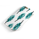 Splattered Teal Watercolor Feathers iPhone 6/6s or 6/6s Plus 2-Piece Hybrid INK-Fuzed Case