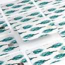 Splattered Teal Watercolor Feathers - Premium Protective Decal Skin-Kit for the Apple Credit Card