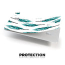 Splattered Teal Watercolor Feathers - Premium Protective Decal Skin-Kit for the Apple Credit Card