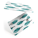 Splattered Teal Watercolor Feathers - Premium Protective Decal Skin-Kit for the Apple Credit Card