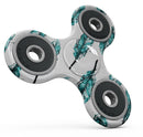 Splattered Teal Watercolor Feathers Full-Body Fidget Spinner Skin-Kit