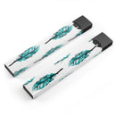 Splattered Teal Watercolor Feathers - Premium Decal Protective Skin-Wrap Sticker compatible with the Juul Labs vaping device