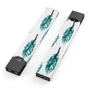 Splattered Teal Watercolor Feathers - Premium Decal Protective Skin-Wrap Sticker compatible with the Juul Labs vaping device
