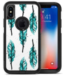 Splattered Teal Watercolor Feathers - iPhone X OtterBox Case & Skin Kits