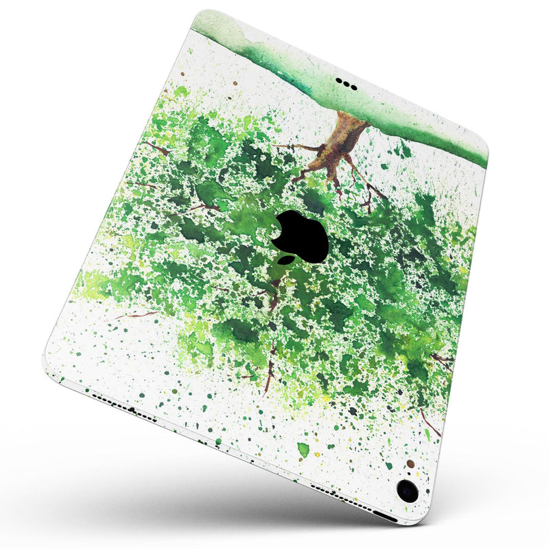 Splattered Watercolor Tree of Life - Full Body Skin Decal for the Apple iPad Pro 12.9", 11", 10.5", 9.7", Air or Mini (All Models Available)