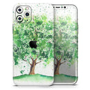 Splattered Watercolor Tree of Life - Vinyl Skin Wrap for iPhone 17 Pro Max, 17 Pro, 17 Air, 17, 16 & All Models — Soft Matte or Ultra Gloss