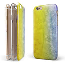 Splattered Yellow Absorbed Watercolor Texture iPhone 6/6s or 6/6s Plus 2-Piece Hybrid INK-Fuzed Case