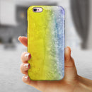 Splattered Yellow Absorbed Watercolor Texture iPhone 6/6s or 6/6s Plus 2-Piece Hybrid INK-Fuzed Case
