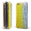 Splattered Yellow Absorbed Watercolor Texture iPhone 6/6s or 6/6s Plus 2-Piece Hybrid INK-Fuzed Case