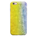 Splattered Yellow Absorbed Watercolor Texture iPhone 6/6s or 6/6s Plus 2-Piece Hybrid INK-Fuzed Case