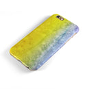 Splattered Yellow Absorbed Watercolor Texture iPhone 6/6s or 6/6s Plus 2-Piece Hybrid INK-Fuzed Case