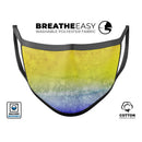 Splattered Yellow Absorbed Watercolor Texture - Made in USA Mouth Cover Unisex Anti-Dust Cotton Blend Reusable & Washable Face Mask with Adjustable Sizing for Adult or Child