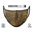 Splotched Golden Fibers V1 - Made in USA Mouth Cover Unisex Anti-Dust Cotton Blend Reusable & Washable Face Mask with Adjustable Sizing for Adult or Child