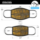 Splotched Golden Fibers V2 - Made in USA Mouth Cover Unisex Anti-Dust Cotton Blend Reusable & Washable Face Mask with Adjustable Sizing for Adult or Child