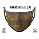 Splotched Golden Fibers V2 - Made in USA Mouth Cover Unisex Anti-Dust Cotton Blend Reusable & Washable Face Mask with Adjustable Sizing for Adult or Child