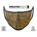 Sponge Gray and Gold Watercolor - Made in USA Mouth Cover Unisex Anti-Dust Cotton Blend Reusable & Washable Face Mask with Adjustable Sizing for Adult or Child