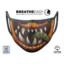 Spooky Pumpkin Monster V1 - Made in USA Mouth Cover Unisex Anti-Dust Cotton Blend Reusable & Washable Face Mask with Adjustable Sizing for Adult or Child