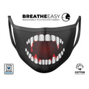 Spooky Vampire Teeth - Made in USA Mouth Cover Unisex Anti-Dust Cotton Blend Reusable & Washable Face Mask with Adjustable Sizing for Adult or Child