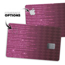 Sprakling Pink Orbs Over Burgundy Diamonds - Premium Protective Decal Skin-Kit for the Apple Credit Card