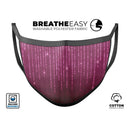 Sprakling Pink Orbs Over Burgundy Diamonds - Made in USA Mouth Cover Unisex Anti-Dust Cotton Blend Reusable & Washable Face Mask with Adjustable Sizing for Adult or Child