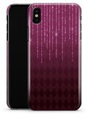 Sprakling Pink Orbs Over Burgundy Diamonds - iPhone X Clipit Case
