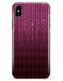 Sprakling Pink Orbs Over Burgundy Diamonds - iPhone X Clipit Case
