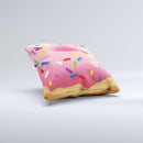 Sprinkled 3d Donut ink-Fuzed Decorative Throw Pillow