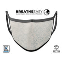 Stained Blue Damask Pattern - Made in USA Mouth Cover Unisex Anti-Dust Cotton Blend Reusable & Washable Face Mask with Adjustable Sizing for Adult or Child