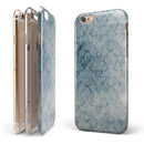 Stained Faded Blue Damask Pattern iPhone 6/6s or 6/6s Plus 2-Piece Hybrid INK-Fuzed Case