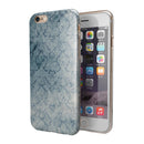 Stained Faded Blue Damask Pattern iPhone 6/6s or 6/6s Plus 2-Piece Hybrid INK-Fuzed Case