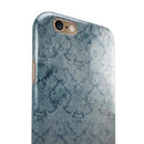 Stained Faded Blue Damask Pattern iPhone 6/6s or 6/6s Plus 2-Piece Hybrid INK-Fuzed Case