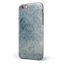 Stained Faded Blue Damask Pattern iPhone 6/6s or 6/6s Plus 2-Piece Hybrid INK-Fuzed Case
