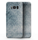 Stained Faded Blue Damask Pattern - Samsung Galaxy S8 Full-Body Skin Kit
