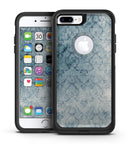 Stained Faded Blue Damask Pattern - iPhone 7 or 7 Plus Commuter Case Skin Kit