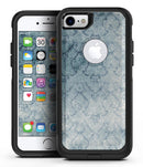 Stained Faded Blue Damask Pattern - iPhone 7 or 7 Plus Commuter Case Skin Kit