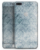 Stained Faded Blue Damask Pattern - Skin-kit for the iPhone 8 or 8 Plus