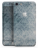 Stained Faded Blue Damask Pattern - Skin-kit for the iPhone 8 or 8 Plus