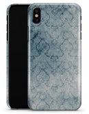 Stained Faded Blue Damask Pattern - iPhone X Clipit Case