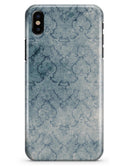 Stained Faded Blue Damask Pattern - iPhone X Clipit Case