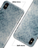 Stained Faded Blue Damask Pattern - iPhone X Clipit Case
