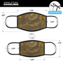 Stained Gold and Gray Circles  - Made in USA Mouth Cover Unisex Anti-Dust Cotton Blend Reusable & Washable Face Mask with Adjustable Sizing for Adult or Child