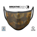 Stained Gold and Gray Circles  - Made in USA Mouth Cover Unisex Anti-Dust Cotton Blend Reusable & Washable Face Mask with Adjustable Sizing for Adult or Child