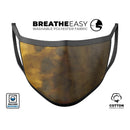 Stained Golden Watercolor - Made in USA Mouth Cover Unisex Anti-Dust Cotton Blend Reusable & Washable Face Mask with Adjustable Sizing for Adult or Child