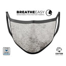 Stained Gray Damask Pattern - Made in USA Mouth Cover Unisex Anti-Dust Cotton Blend Reusable & Washable Face Mask with Adjustable Sizing for Adult or Child