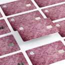Stained Magenta Damask Pattern - Premium Protective Decal Skin-Kit for the Apple Credit Card