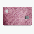 Stained Magenta Damask Pattern - Premium Protective Decal Skin-Kit for the Apple Credit Card