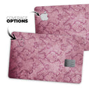 Stained Magenta Damask Pattern - Premium Protective Decal Skin-Kit for the Apple Credit Card