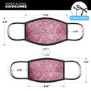 Stained Magenta Damask Pattern - Made in USA Mouth Cover Unisex Anti-Dust Cotton Blend Reusable & Washable Face Mask with Adjustable Sizing for Adult or Child