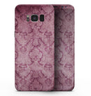 Stained Magenta Damask Pattern - Samsung Galaxy S8 Full-Body Skin Kit